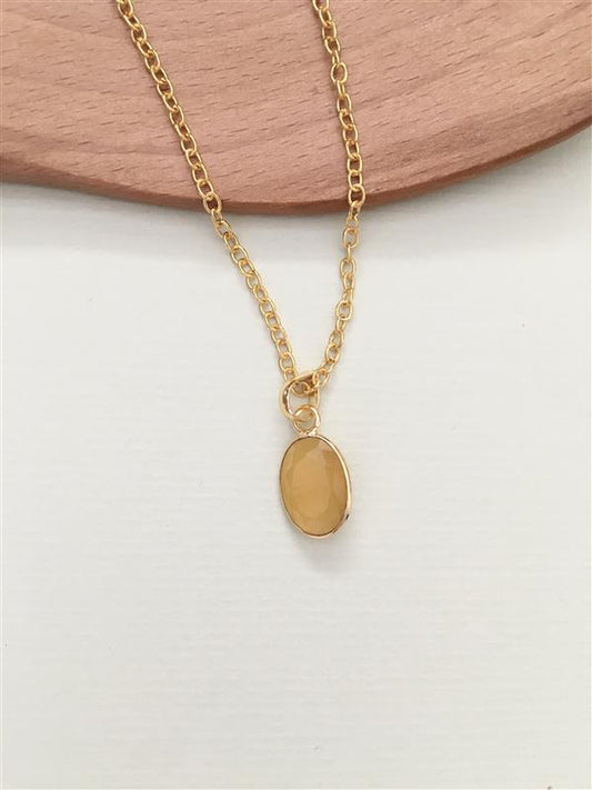 Oval Gemstone Solitaire Pendant