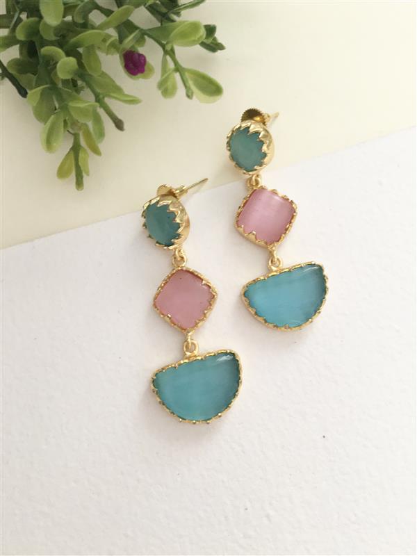 Dual Tone Claw Drop Earring