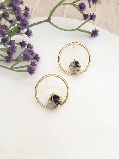 Ethereal crystal Stone Hoops