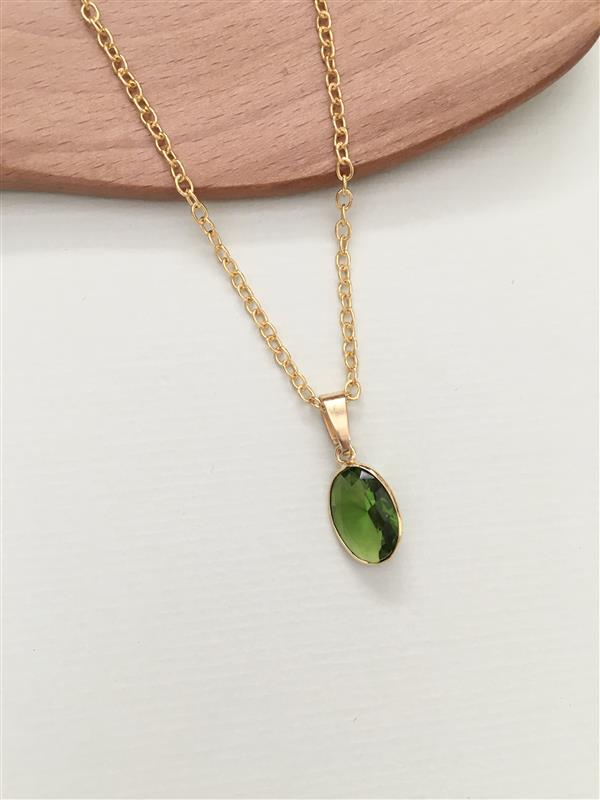 Oval Gemstone Solitaire Pendant