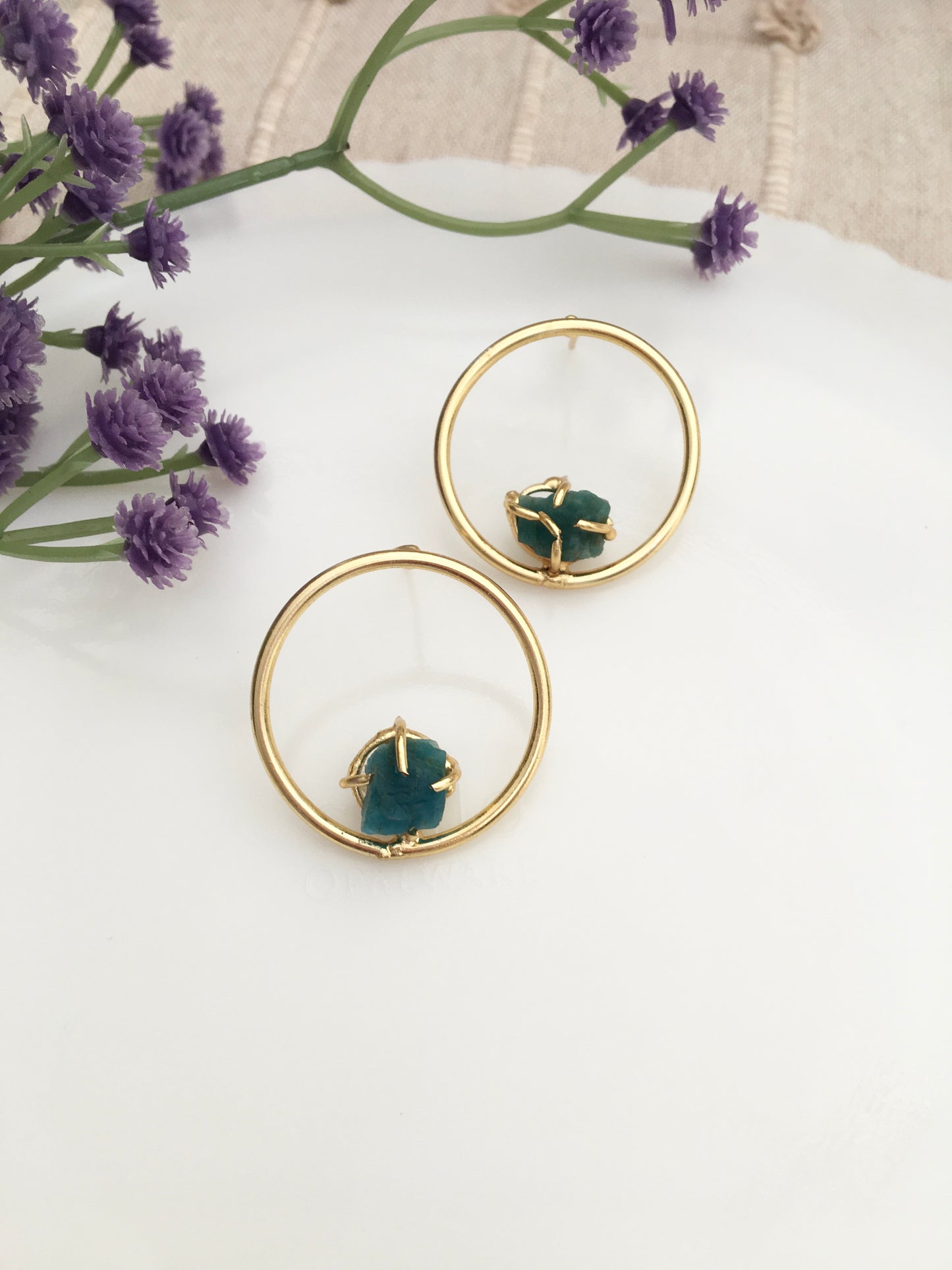 Ethereal crystal Stone Hoops