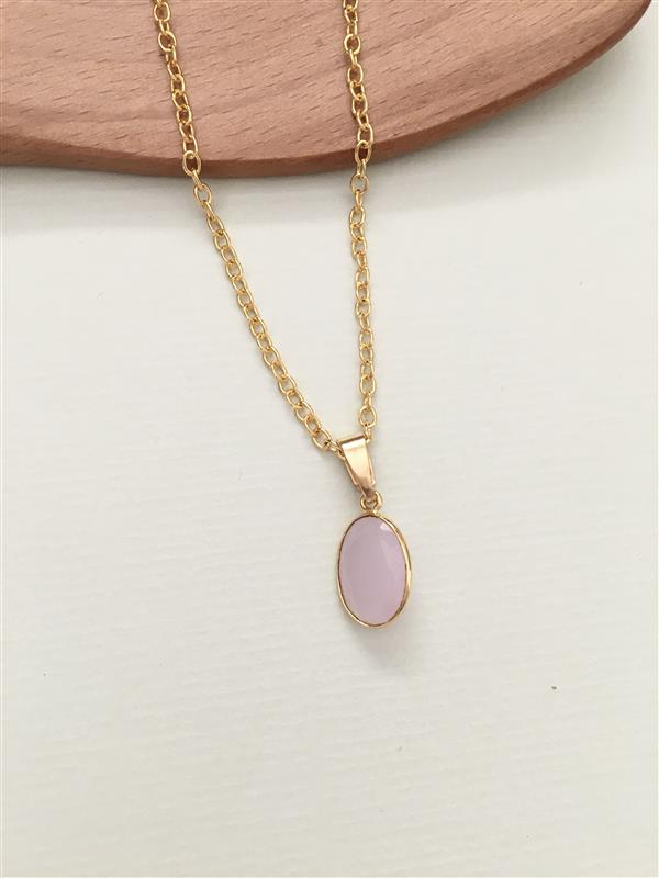 Oval Gemstone Solitaire Pendant