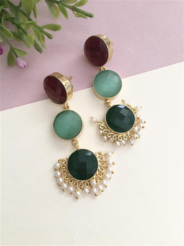 Multicoloured Glossy Drop Earring