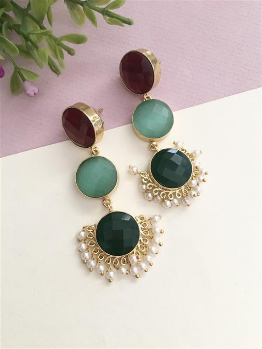 Multicoloured Glossy Drop Earring