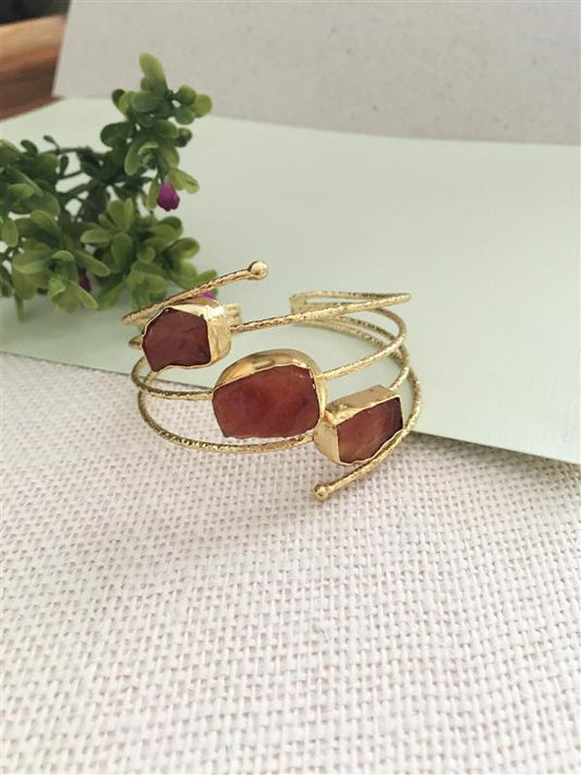 Natural Raw Stone Cuff Bracelet