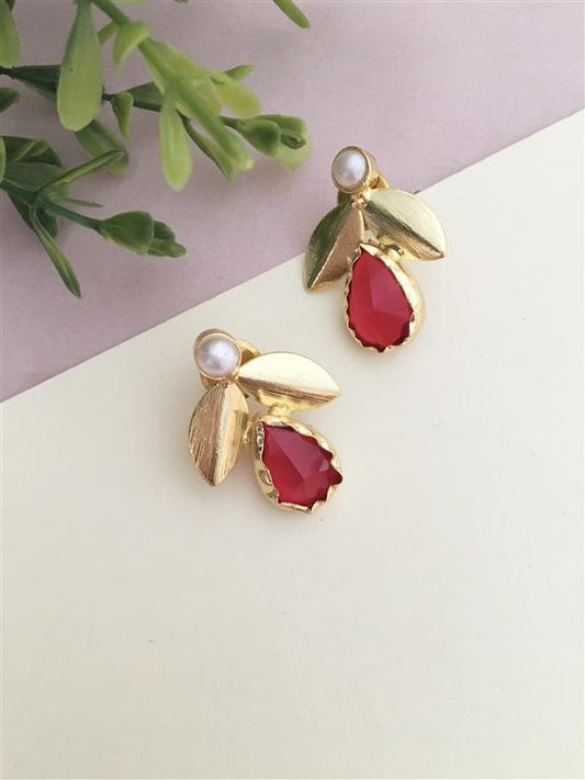 Pearl Petal Stud Earrings