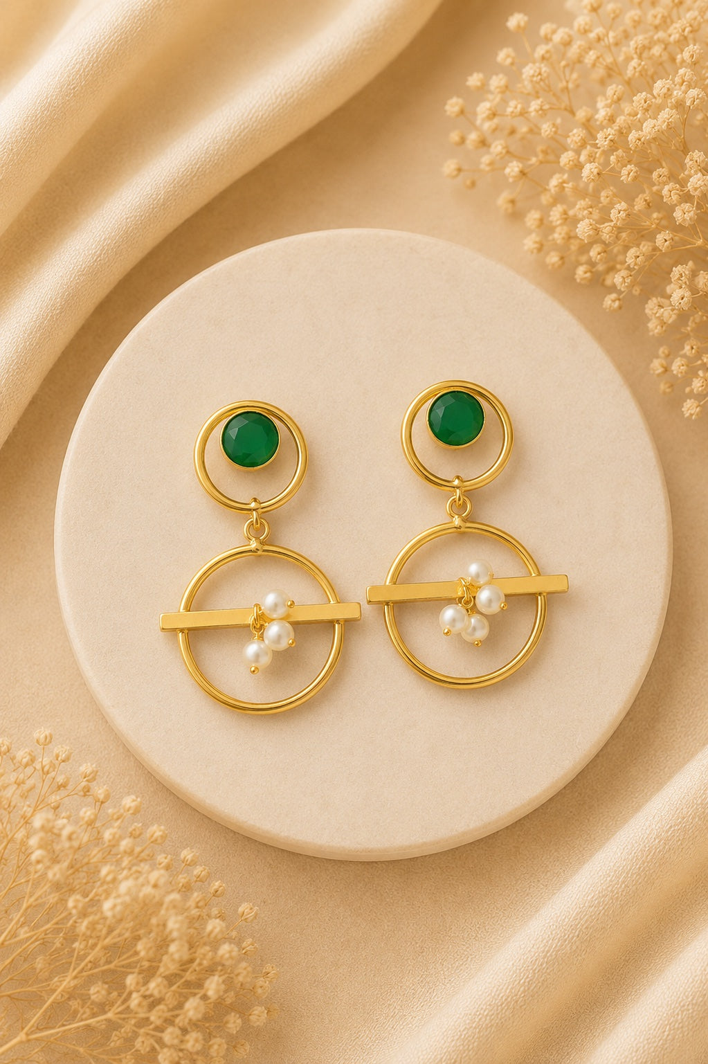 Pearl Halo Drop Earrings