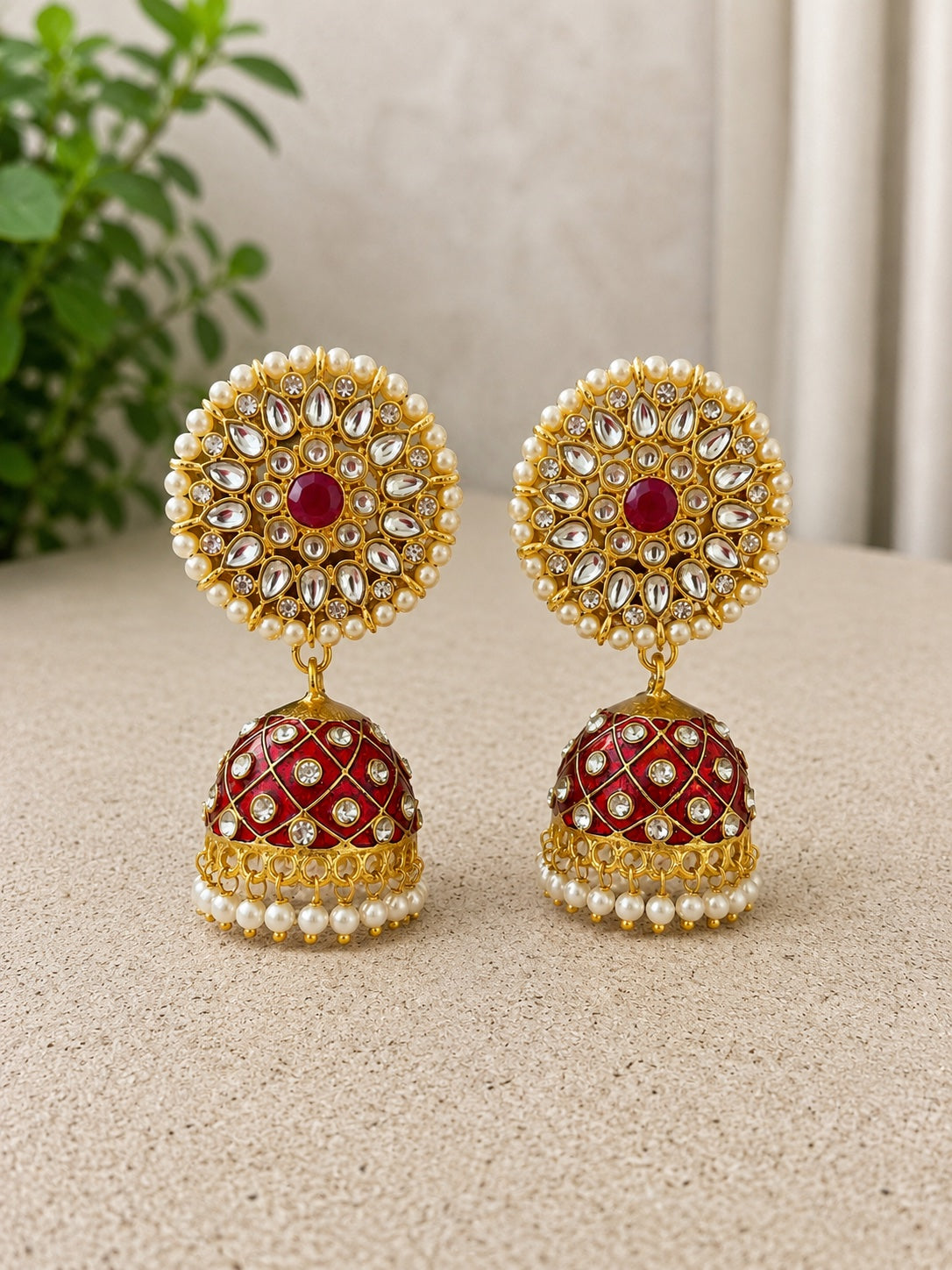 Chandrika Dome Jhumka Earrings