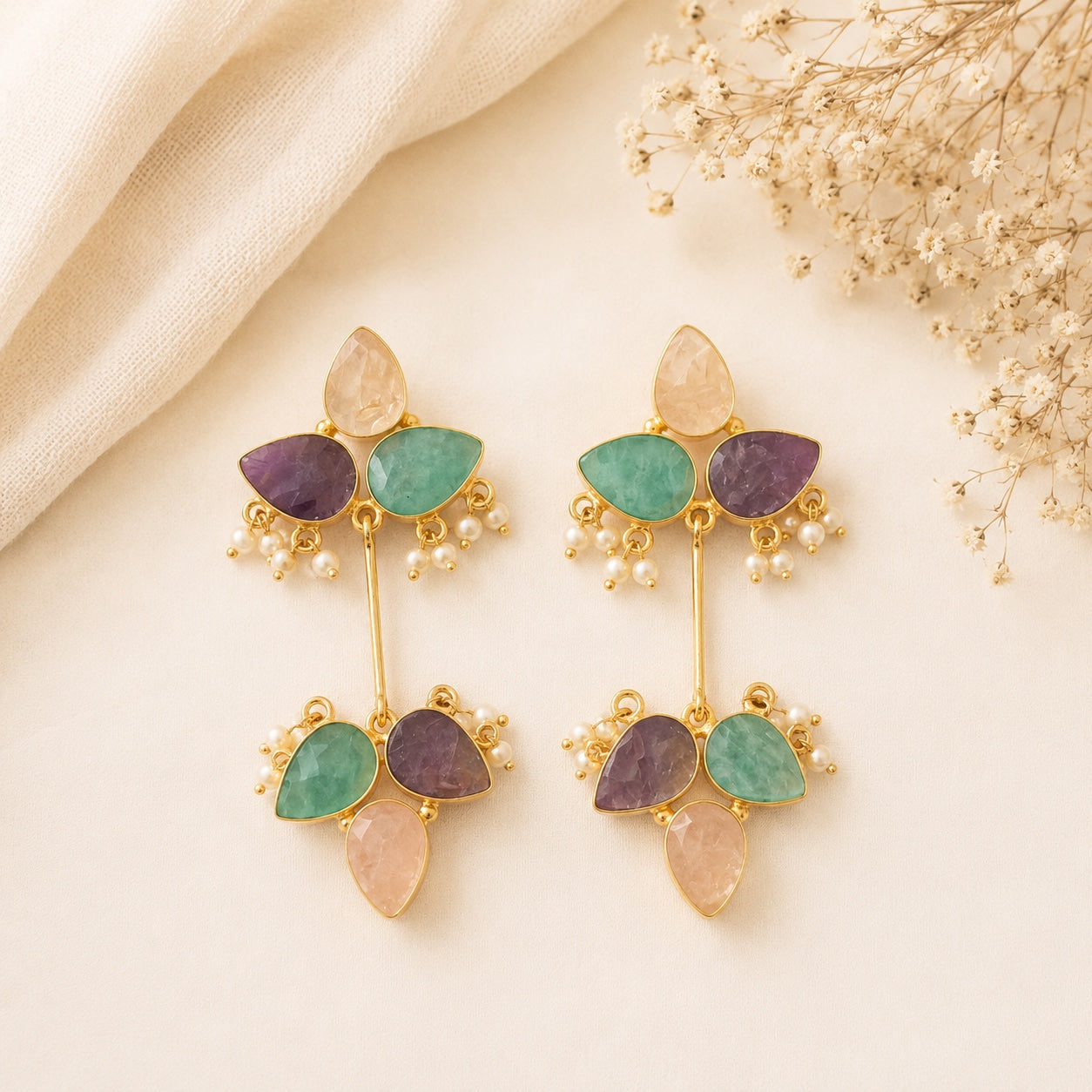 Heena Wildflower Cluster Earrings