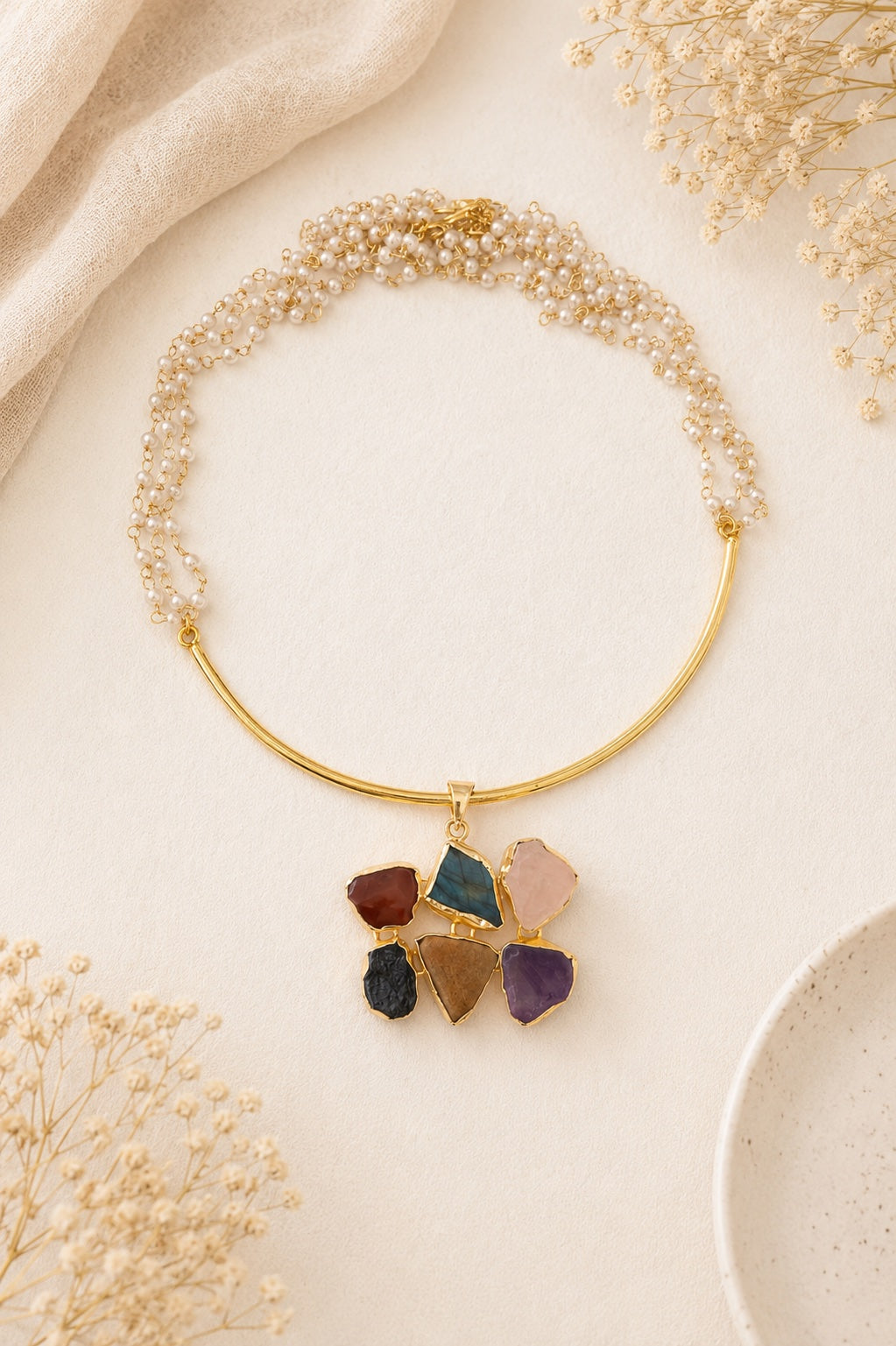 Mysa Multi-Stone Choker Necklace