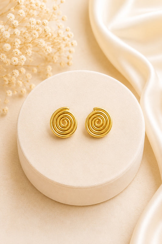 Solar Swirl Stud Earrings