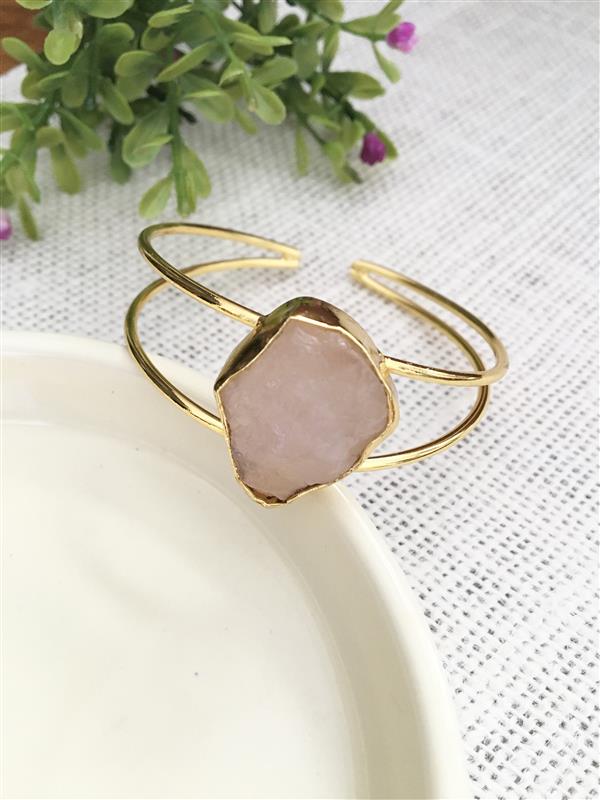 Raw Stone Cuff Bracelet