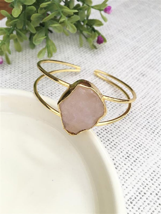 Raw Stone Cuff Bracelet