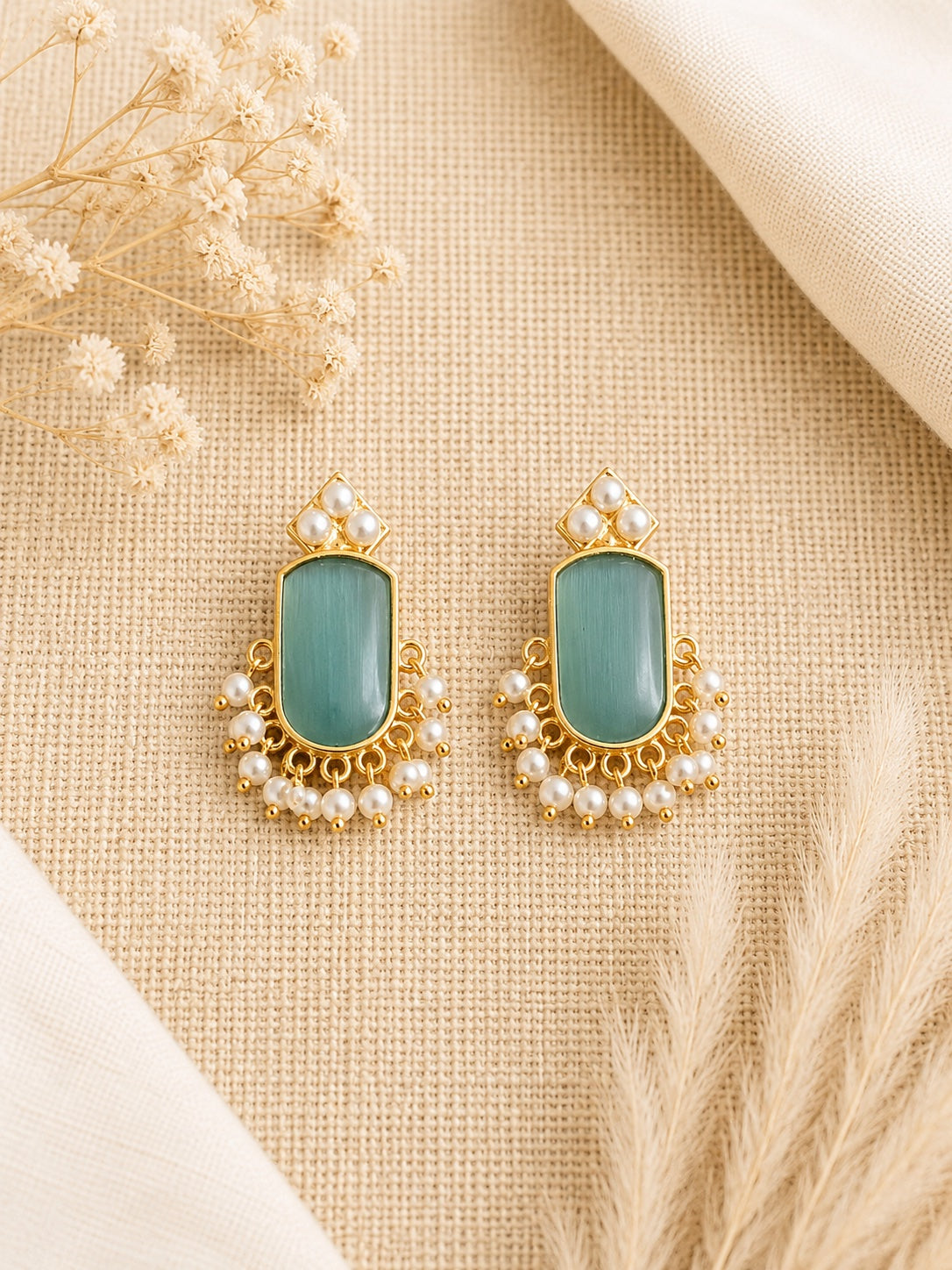 Firoza Drop Stud Earrings