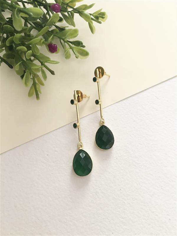 Pranali Glass Stone Drop Earrings