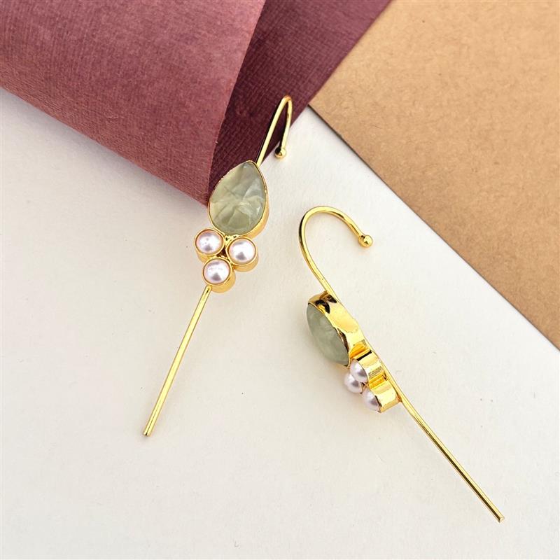 Willow Leaf & Pearl Earrings
