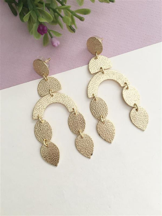 Golden Hammered Western Earring