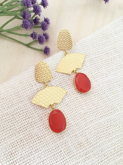 Crimson Textured Fan Drops