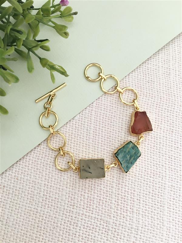 Raw Stone Link Bracelet