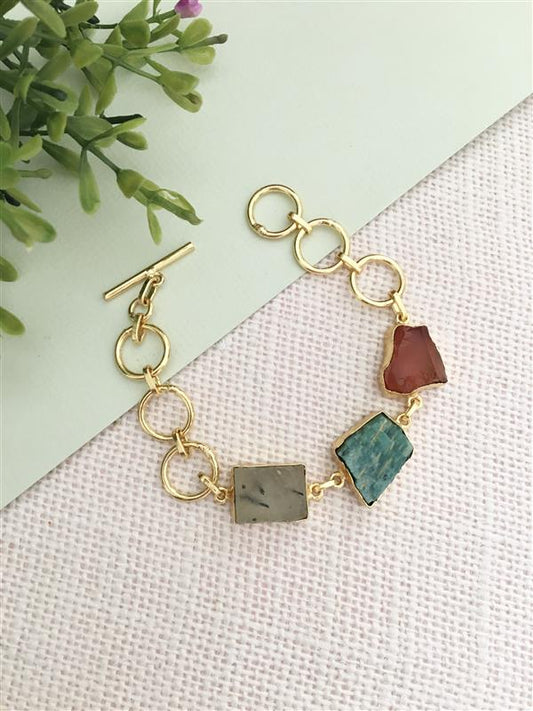 Raw Stone Link Bracelet
