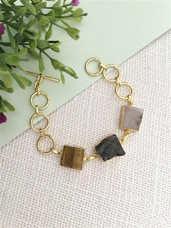 Raw Stone Link Bracelet