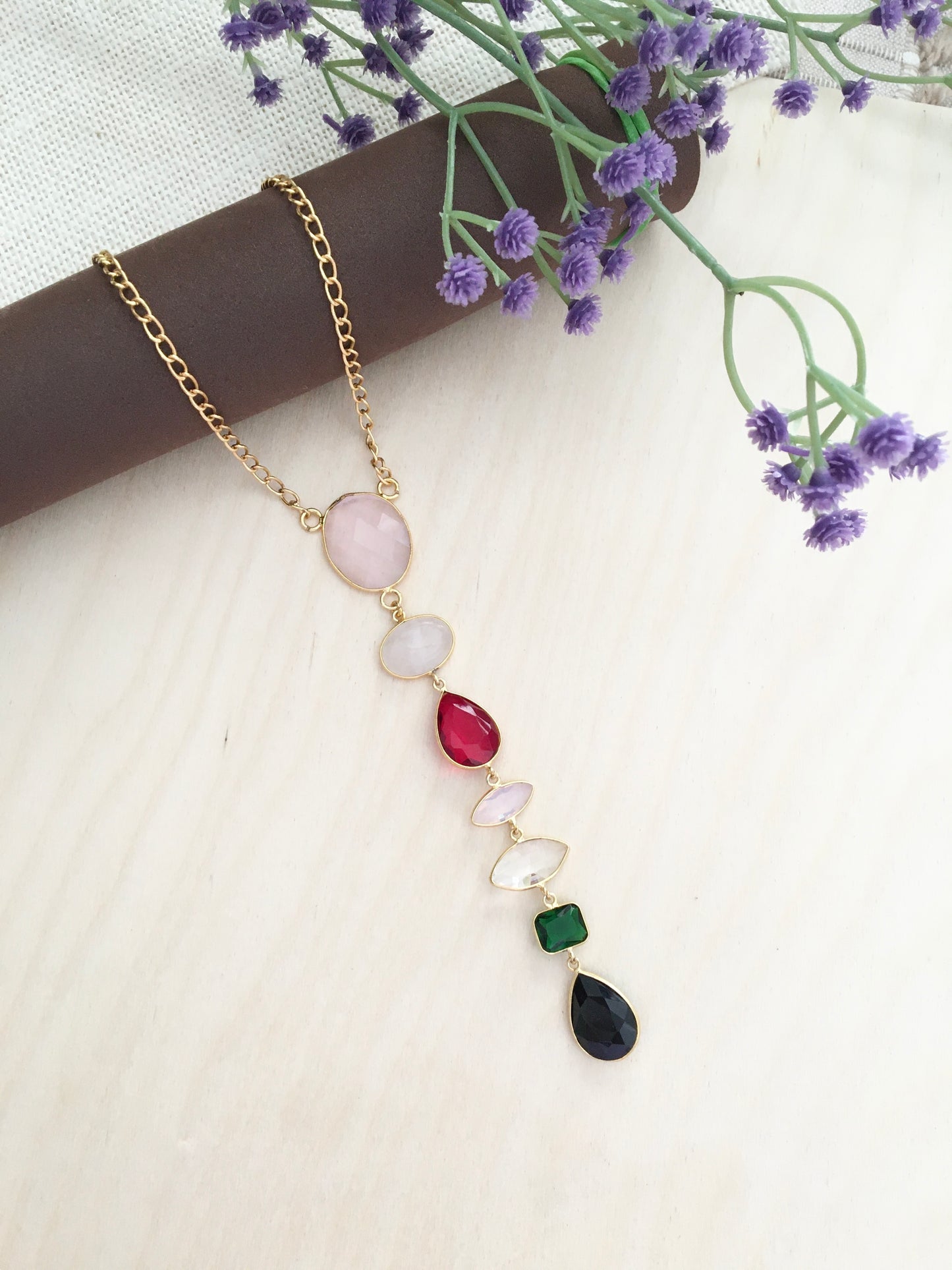 Aurora Multi-Stone Drop Necklace