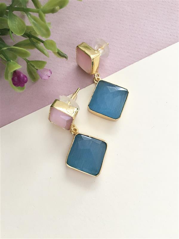 Double Stone Drop Earring