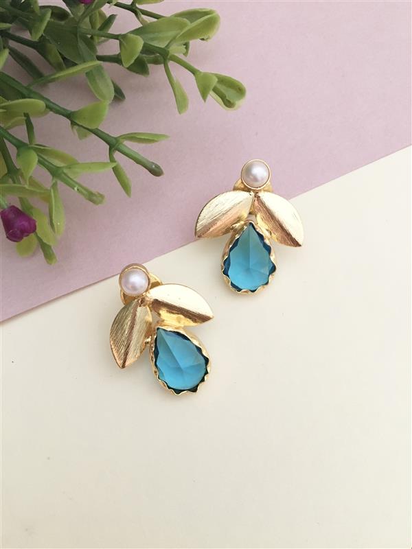 Pearl Petal Stud Earrings