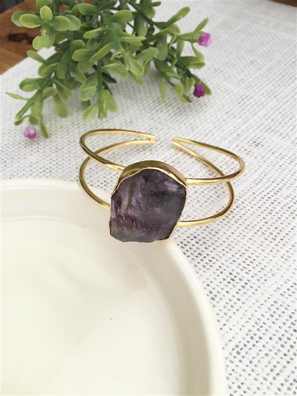 Raw Stone Cuff Bracelet
