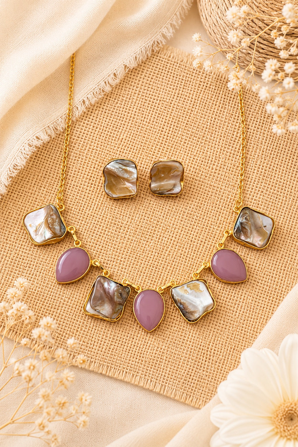 Tanira MOP Statement Necklace Set