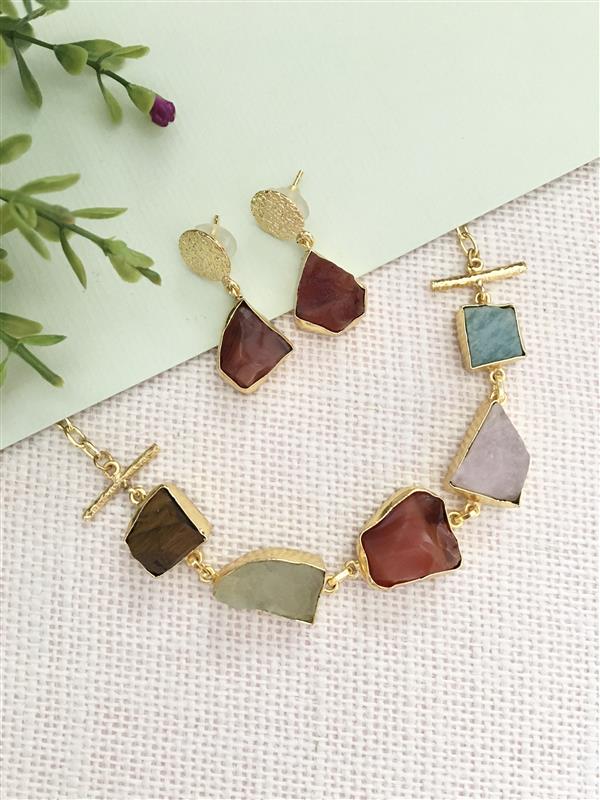 Samiksha Multicoloured 5 Stone Choker Set