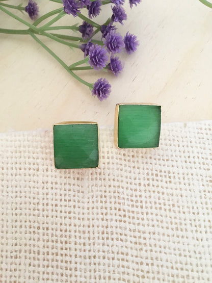 Glow Square Stud Earrings | BlissByTakshvi