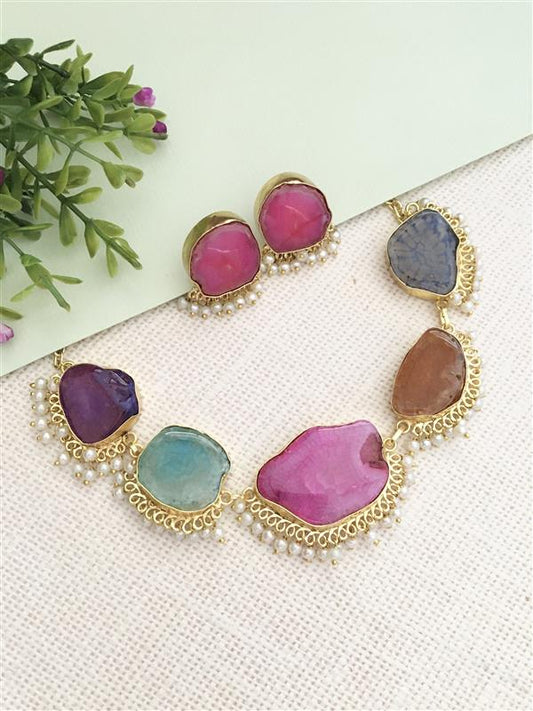 Polki Pearl Choker and Earring Set