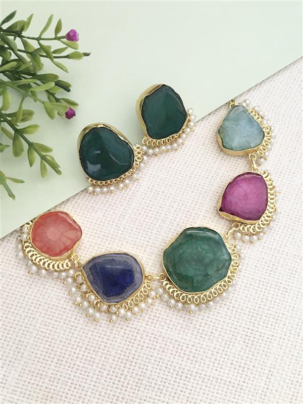 Polki Pearl Choker and Earring Set