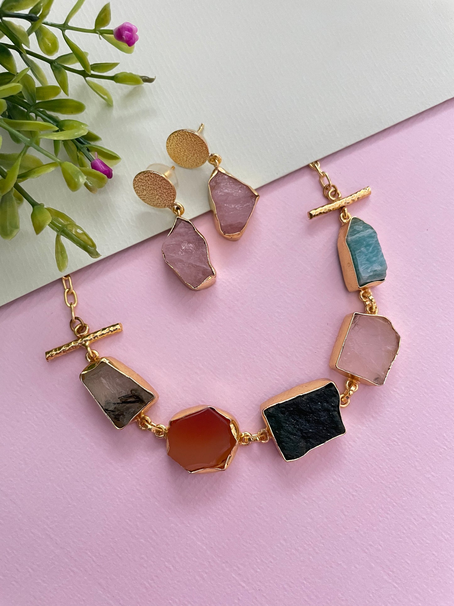Samiksha Multicoloured 5 Stone Choker Set