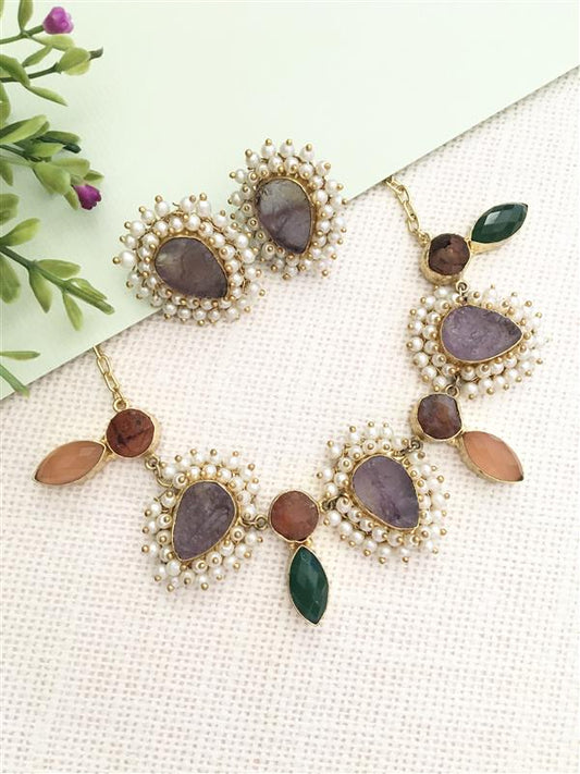 Polki Necklace and Earring Set
