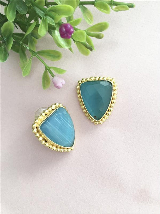 Golden Glossy Stud Earring