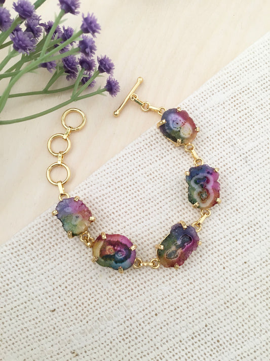 Rainbow Aura Stone Bracelet