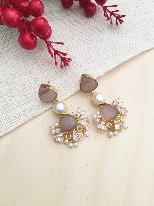 Premium Pearl & Stone Embellished Stud Earrings