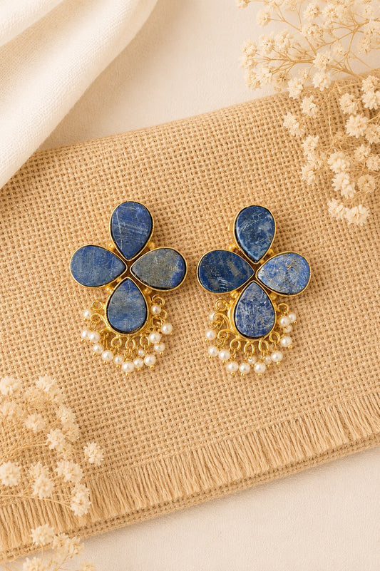 Neelika Lapis Bloom Earrings