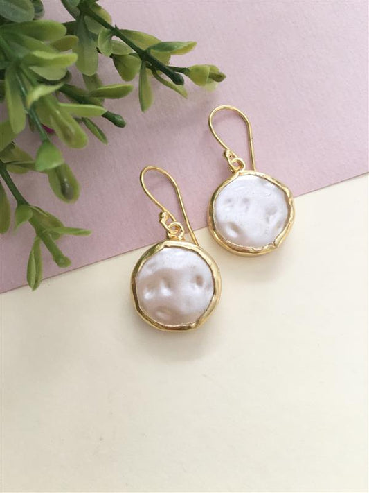 Baroque Round Hook Earrings