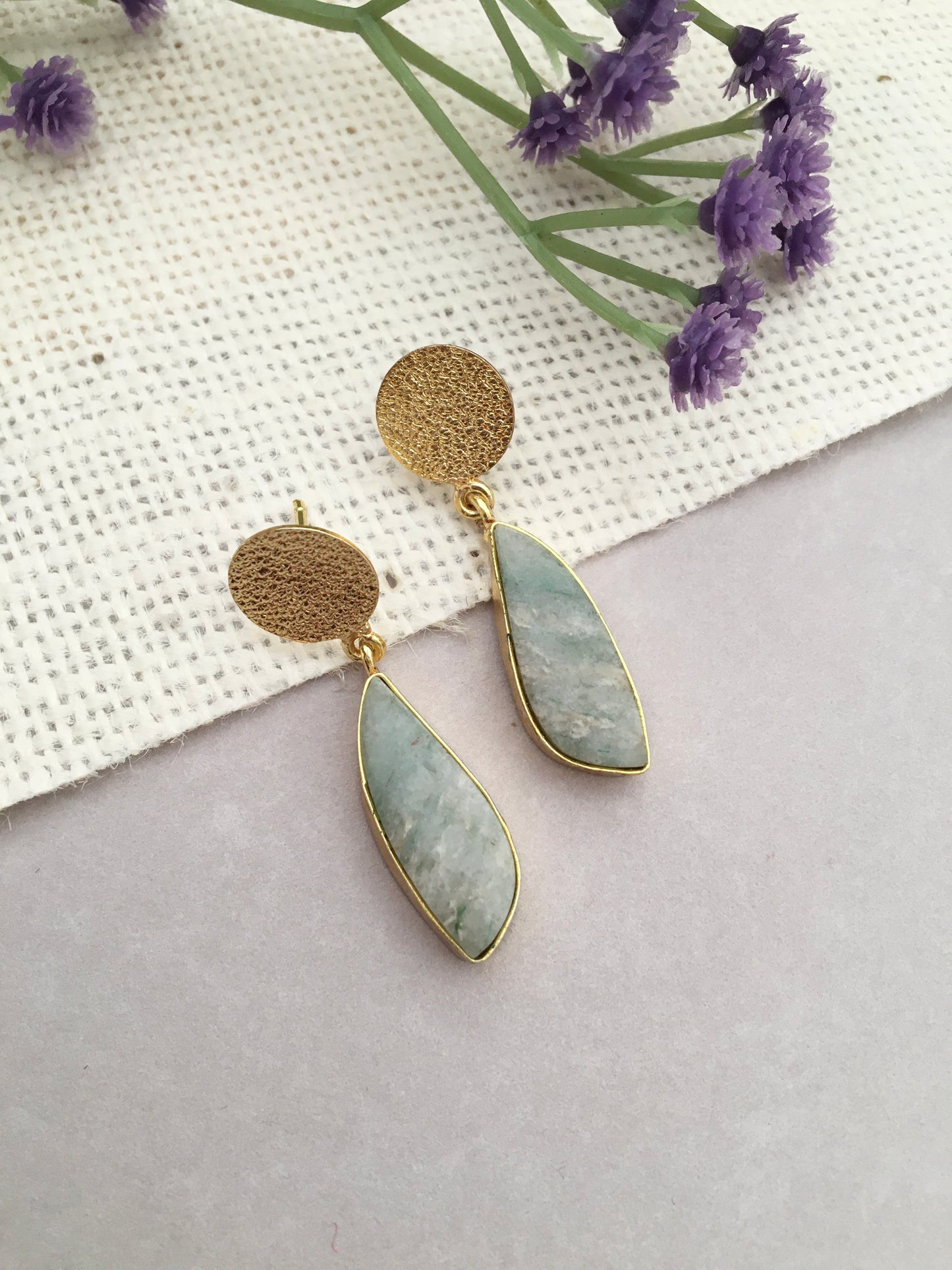 Sage Stone Drop Earrings