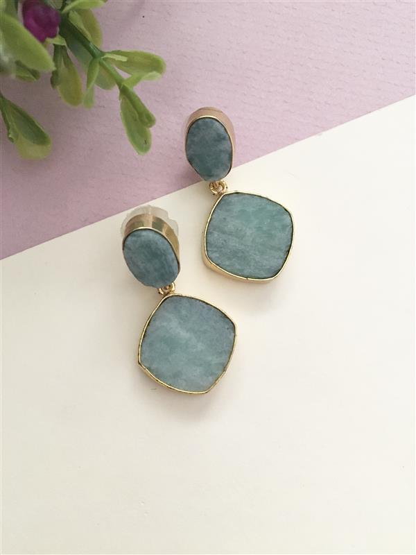 Dual Stone Drop Earring