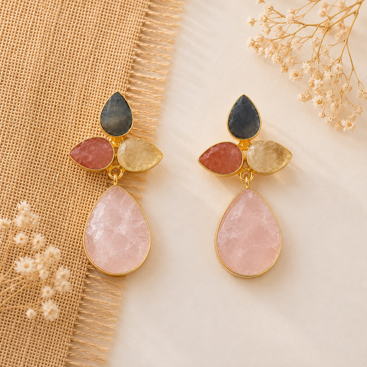 Leela Organic Stone Earrings