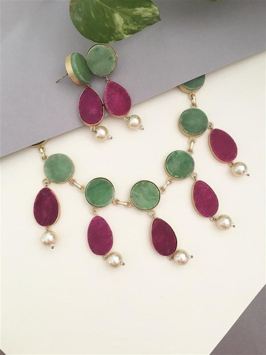 Rough Stone Necklace Set