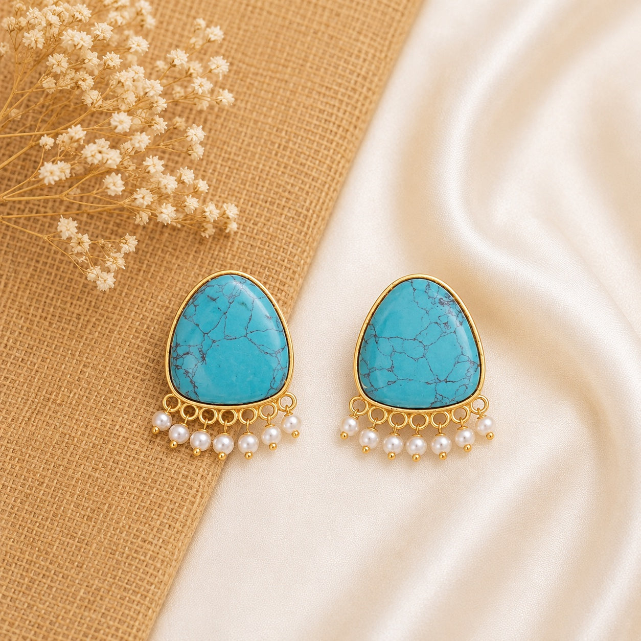 Neer Stone Stud Earrings