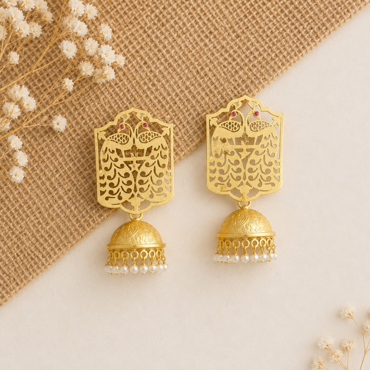 Mor Jhumka Earrings