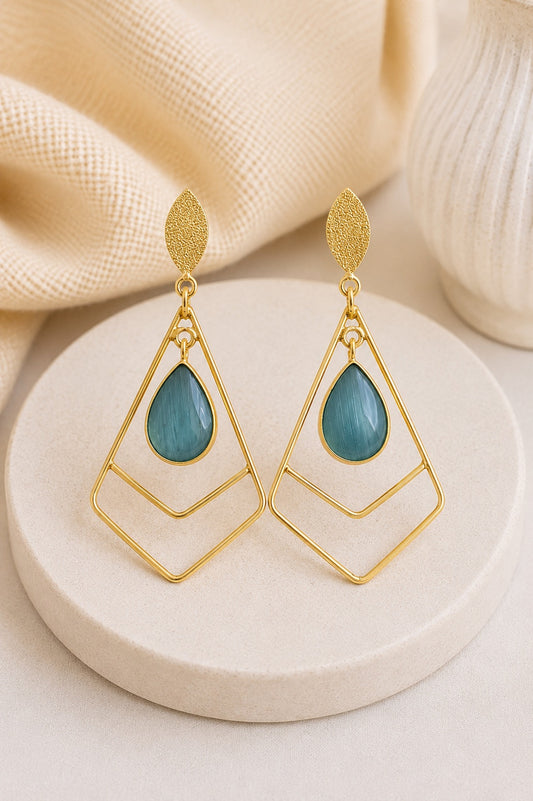 Aurique Geometric Drop Earrings