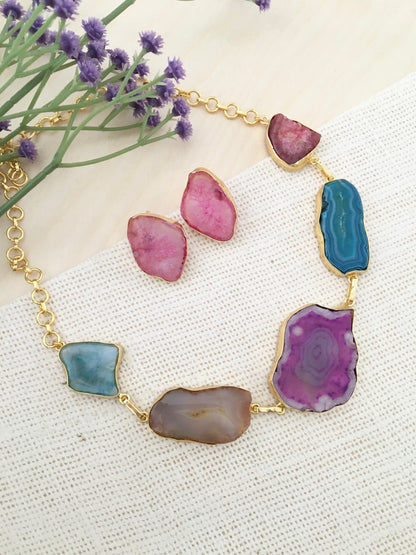 Multi-Color Natural Stone Jewelry Set