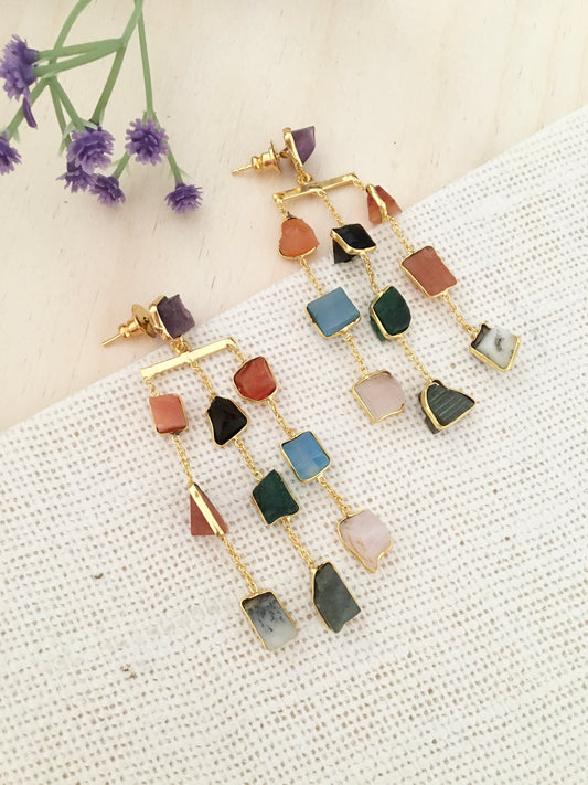 Multi-Stone Drop Earrings